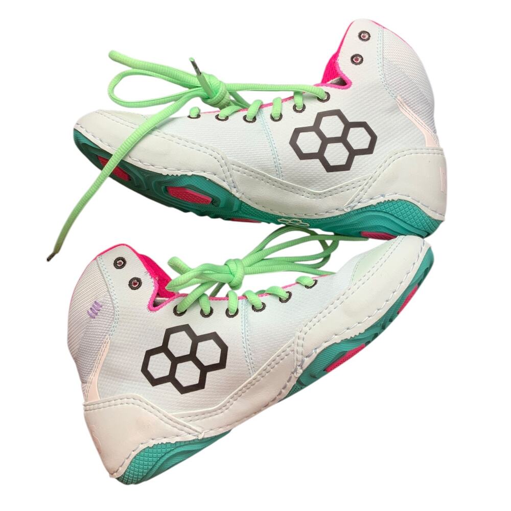 Rudis Wrestling Shoes White Pink Mint Green Women’s 10 Men’s 8.5 EU41 Mat